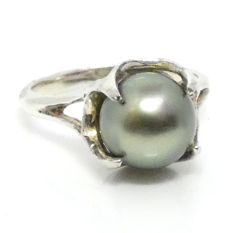 Silver Tahitian Pearl Ring